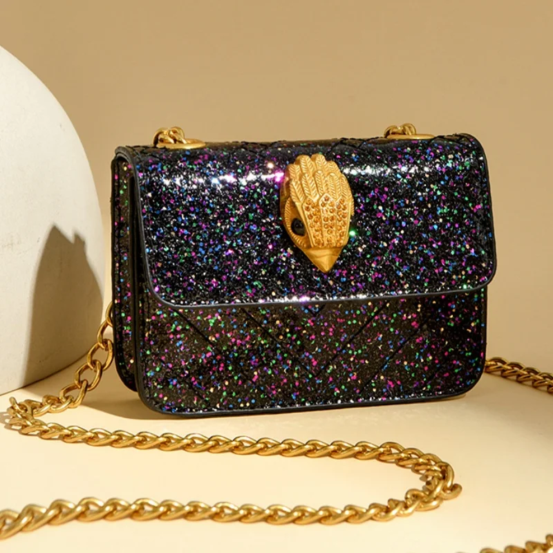 Women Glitter Quilted Chain Crossbody Bag, Classic Eagle Head Turn Lock Mini Flap Shoulder Purse for Party
Women Glitter Quilted Chain Crossbody Bag, Classic Eagle Head Turn Lock Mini Flap Shoulder Purse for Party