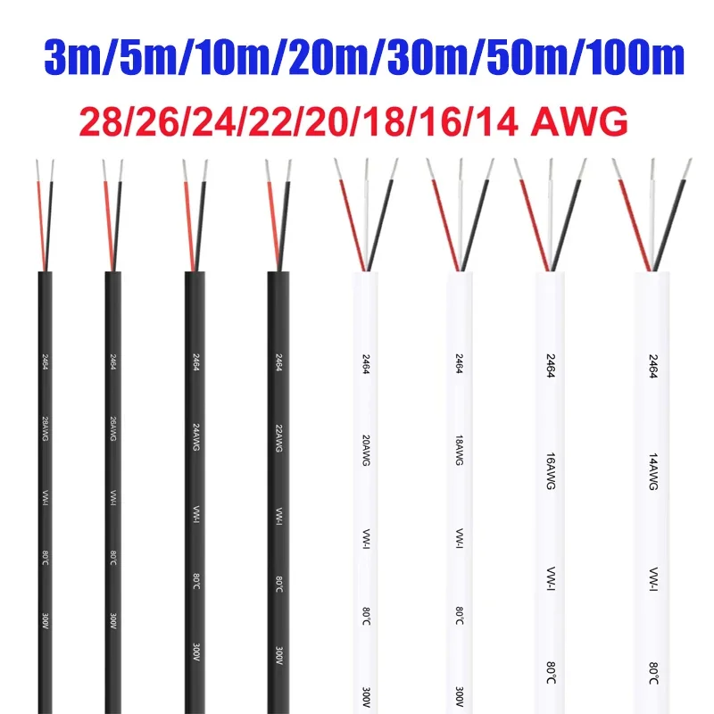 Audio Electrical Wire 2 3 Cores USB Extension Cable 28 26 24 22 20 18 16 14 AWG 12V Soft Car Auto Wire for LED Lighting Speakers
Audio Electrical Wire 2 3 Cores USB Extension Cable 28 26 24 22 20 18 16 14 AWG 12V Soft Car Auto Wire for LED Lighting Speakers