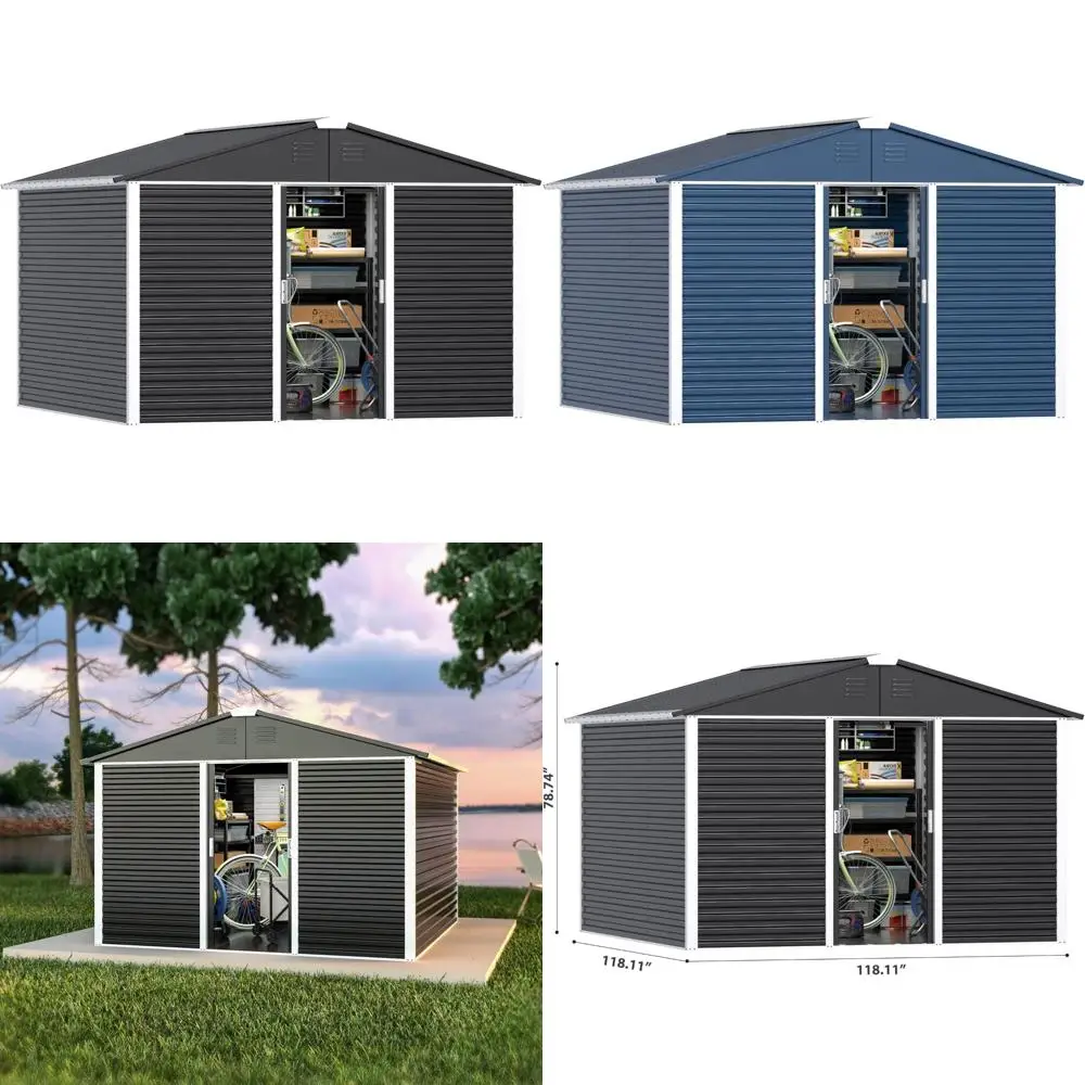 Стальной навес для хранения на открытом воздухе 10x10 футов с раздвижной дверью для хранения инструментов и инструментов
Стальной навес для хранения на открытом воздухе 10x10 футов с раздвижной дверью для хранения инструментов и инструментов