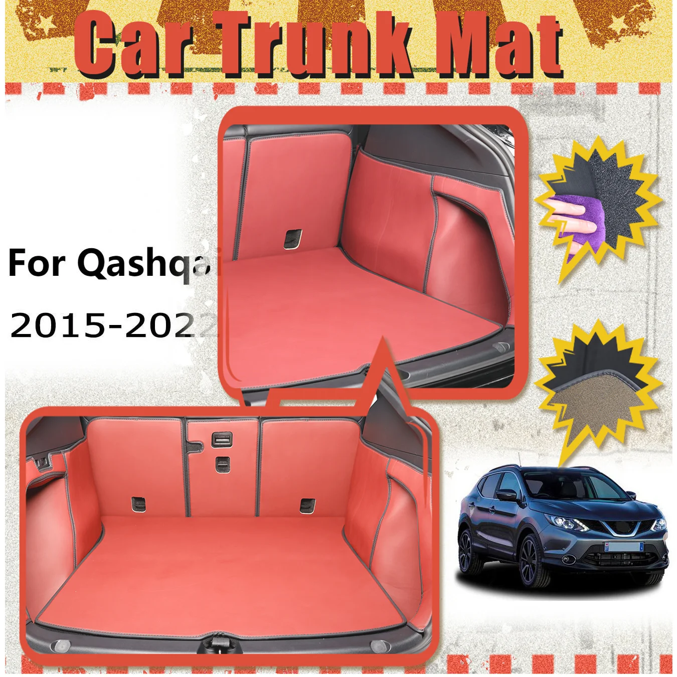 For Nissan For Qashqai 2015-2022 Car Trunk Mat Full Encirclement thickened three-layer PVC anti-slip wear-resistant waterproof
For Nissan For Qashqai 2015-2022 Car Trunk Mat Full Encirclement thickened three-layer PVC anti-slip wear-resistant waterproof