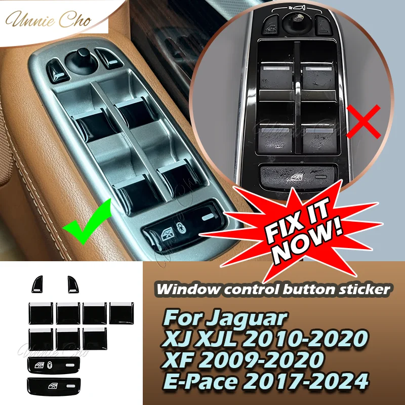 For Jaguar XF XJ XJL Window Switch Cover Trim 2009-2020 Black Button Repair Sticker for Jaguar E-Pace 2017-2024 Interior Decor
For Jaguar XF XJ XJL Window Switch Cover Trim 2009-2020 Black Button Repair Sticker for Jaguar E-Pace 2017-2024 Interior Decor