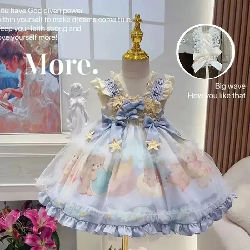 Новое платье Лолиты со звездами и бантом для девочек, праздничное платье принцессы на день рождения, пышное милое детское вечернее платье без рукавов для девочек, От 2 до 9 лет
Новое платье Лолиты со звездами и бантом для девочек, праздничное платье принцессы на день рождения, пышное милое детское вечернее платье без рукавов для девочек, От 2 до 9 лет