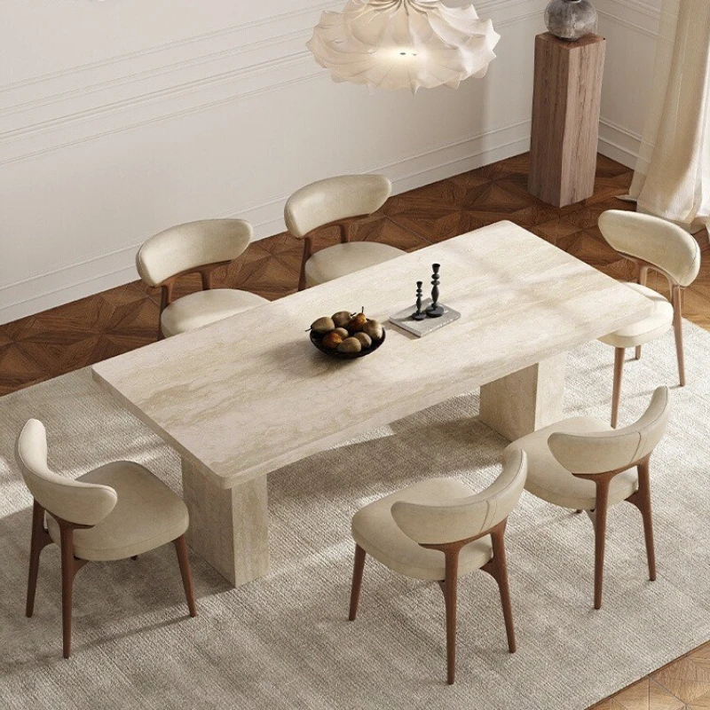 French vintage travertine slate dining table and chair combination modern home designer model house medieval dining
French vintage travertine slate dining table and chair combination modern home designer model house medieval dining