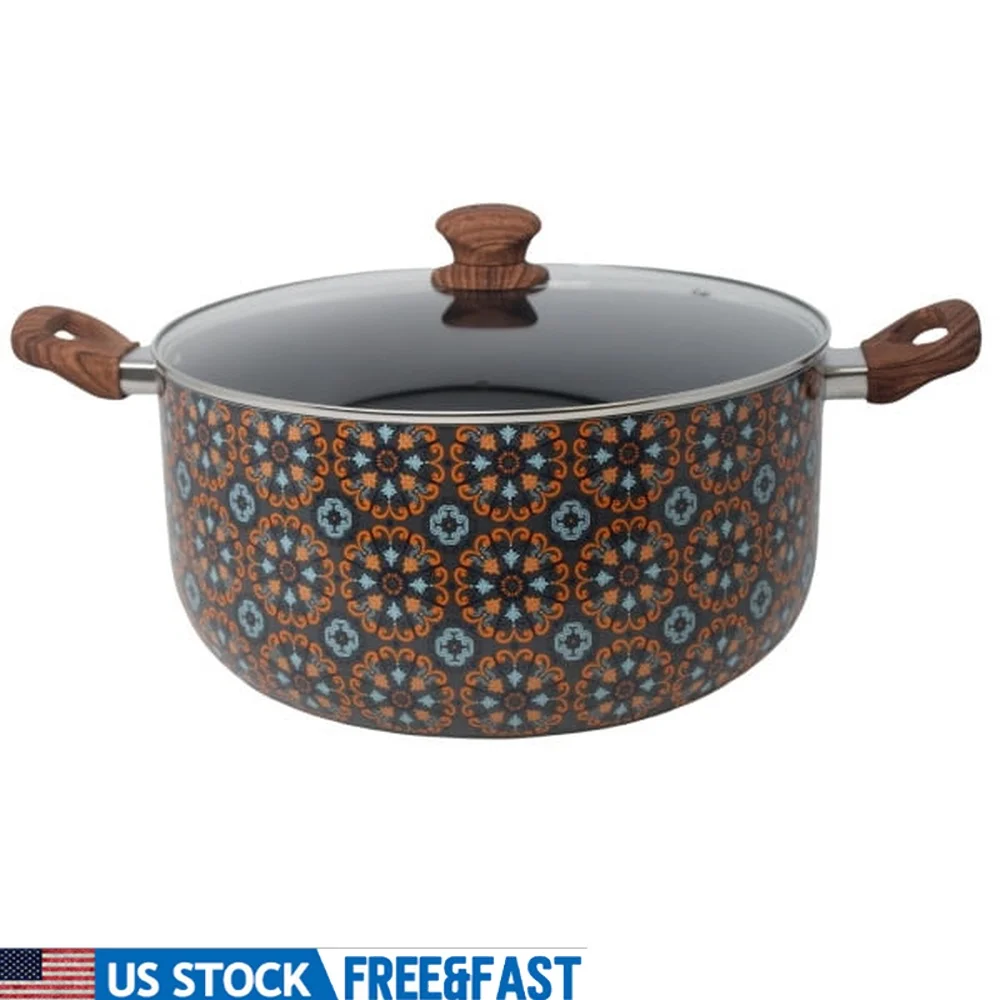 10Qt Talavera Design, голландская духовка, керамическая посуда с антипригарным покрытием, стеклянная крышка, ручки Cool-Touch, идеальные супы, тушения, тушения, приготовление пищи
10Qt Talavera Design, голландская духовка, керамическая посуда с антипригарным покрытием, стеклянная крышка, ручки Cool-Touch, идеальные супы, тушения, тушения, приготовление пищи