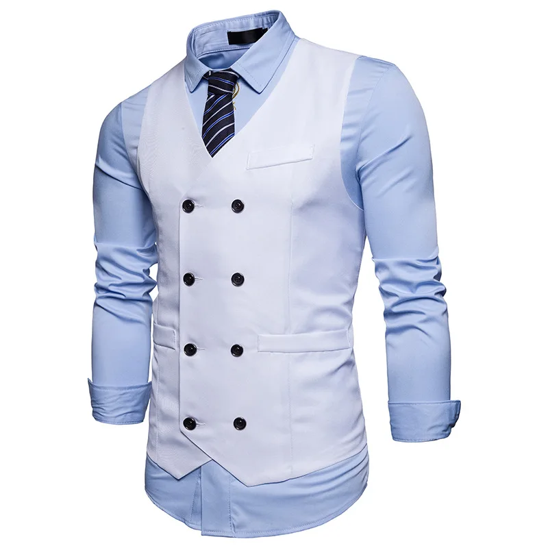New Men's Vest Slim Suit Vest Double breasted Designer Luxury Elegant Korean Fashion Street Dress Coat Evening Dress Coat
New Men's Vest Slim Suit Vest Double breasted Designer Luxury Elegant Korean Fashion Street Dress Coat Evening Dress Coat