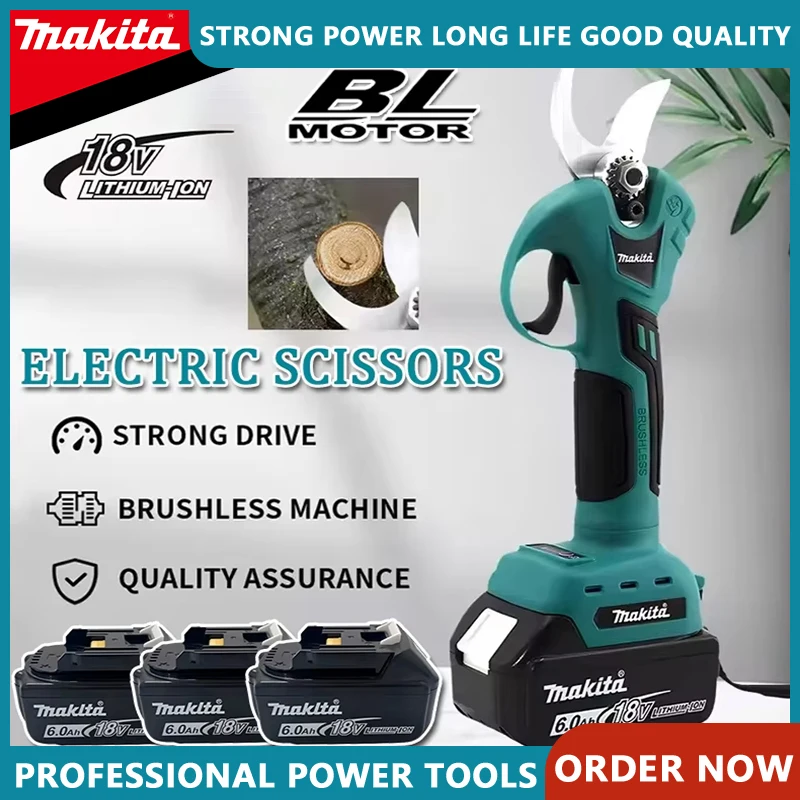 Бесщеточный электрический секатор Makita, 4 передачи, беспроводной ручной секатор для обрезки садовых кустарников, ветвей деревьев, резак для батареи 18 В
Бесщеточный электрический секатор Makita, 4 передачи, беспроводной ручной секатор для обрезки садовых кустарников, ветвей деревьев, резак для батареи 18 В