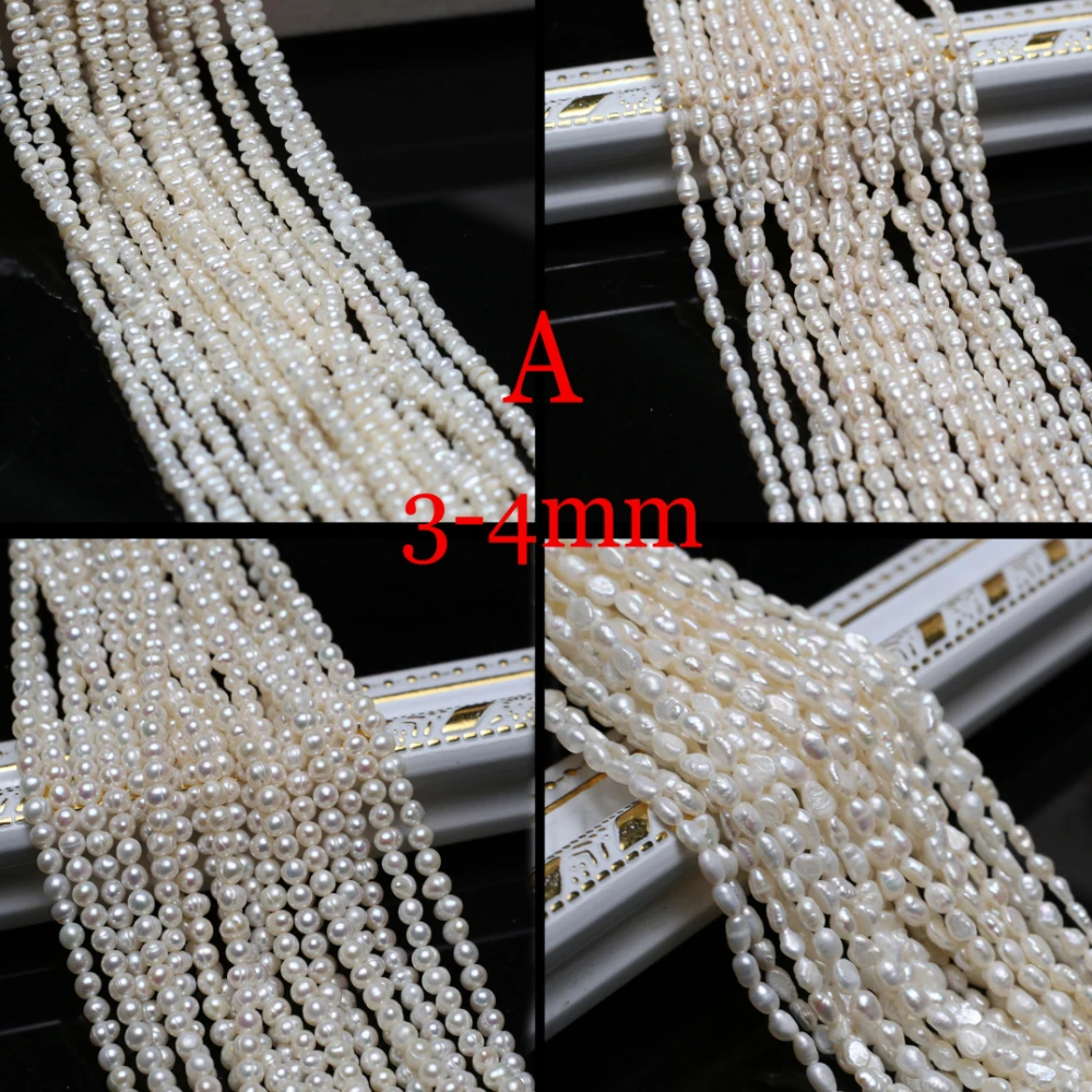 Natural Freshwater Pearl Round Rice Shaped Loose Spacing Bead Jewelry Making DIY Necklace Bracelet Accessories Gift 3-4mm
Natural Freshwater Pearl Round Rice Shaped Loose Spacing Bead Jewelry Making DIY Necklace Bracelet Accessories Gift 3-4mm