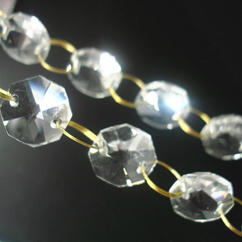 PEANDIM 14mm Octagon Beads Garland Strand Gold Rings Hanging Crystal Glass Beads Curtain Diamond Chains Party Tree Wedding Decor
PEANDIM 14mm Octagon Beads Garland Strand Gold Rings Hanging Crystal Glass Beads Curtain Diamond Chains Party Tree Wedding Decor