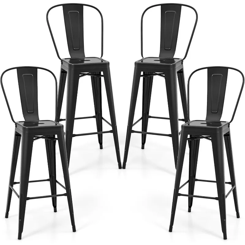 30'' Metal Bar stools Set of 4, with Removable Back,Bar Height Stools Rubber Feet, Stylish and Modern Chairs, for Kitchen
30'' Metal Bar stools Set of 4, with Removable Back,Bar Height Stools Rubber Feet, Stylish and Modern Chairs, for Kitchen