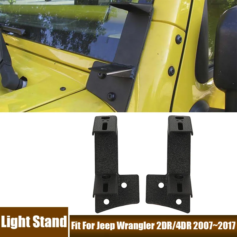 A Pair Of Dual Work Light A-pillar Mounts Brackets Fit For Jeep Wrangler 2DR/4DR 2007~2017 Install The Bottom Of The Work Lights
A Pair Of Dual Work Light A-pillar Mounts Brackets Fit For Jeep Wrangler 2DR/4DR 2007~2017 Install The Bottom Of The Work Lights