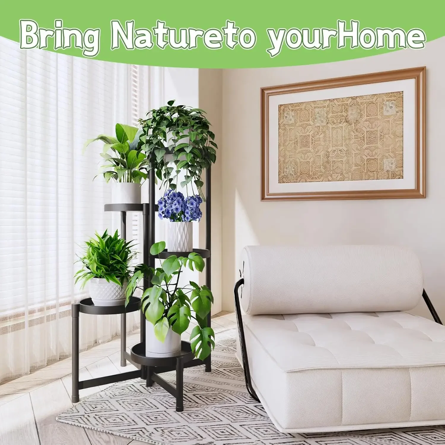 XMSJ.5-Tier Metal Plant Stand Indoor Outdoor - Corner Tall Plant Shelf for Multiple Plants, Foldable Heavy Duty Plant Holder
XMSJ.5-Tier Metal Plant Stand Indoor Outdoor - Corner Tall Plant Shelf for Multiple Plants, Foldable Heavy Duty Plant Holder