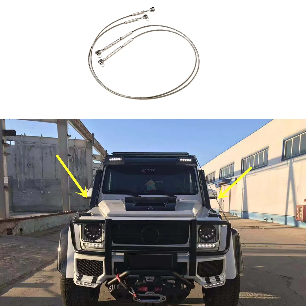 Iron Ropes Roof To Bull Bar for Mercedes G-Class W463 Black Silver Car Exterior Modified Parts
Iron Ropes Roof To Bull Bar for Mercedes G-Class W463 Black Silver Car Exterior Modified Parts
