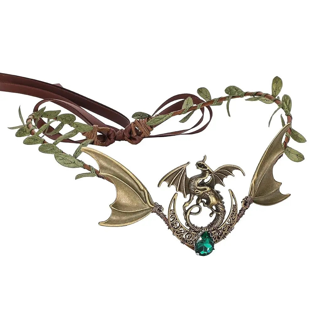 Renaissance Bronze Elf Fairy Crown - Moon Dragon Elven Headpiece with Crystal Viking Celtic Headband Woodland Wreath Tiara f
Renaissance Bronze Elf Fairy Crown - Moon Dragon Elven Headpiece with Crystal Viking Celtic Headband Woodland Wreath Tiara f