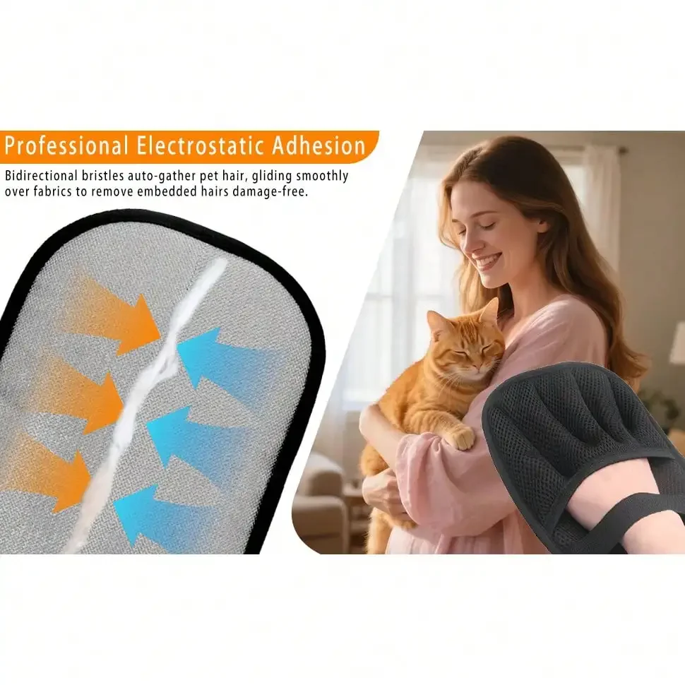 Washable Pet Hair Remover Mitt Static Lift Fur Remover For Shedding Heavy Duty Grooming Glove Reusable For Furniture
Washable Pet Hair Remover Mitt Static Lift Fur Remover For Shedding Heavy Duty Grooming Glove Reusable For Furniture