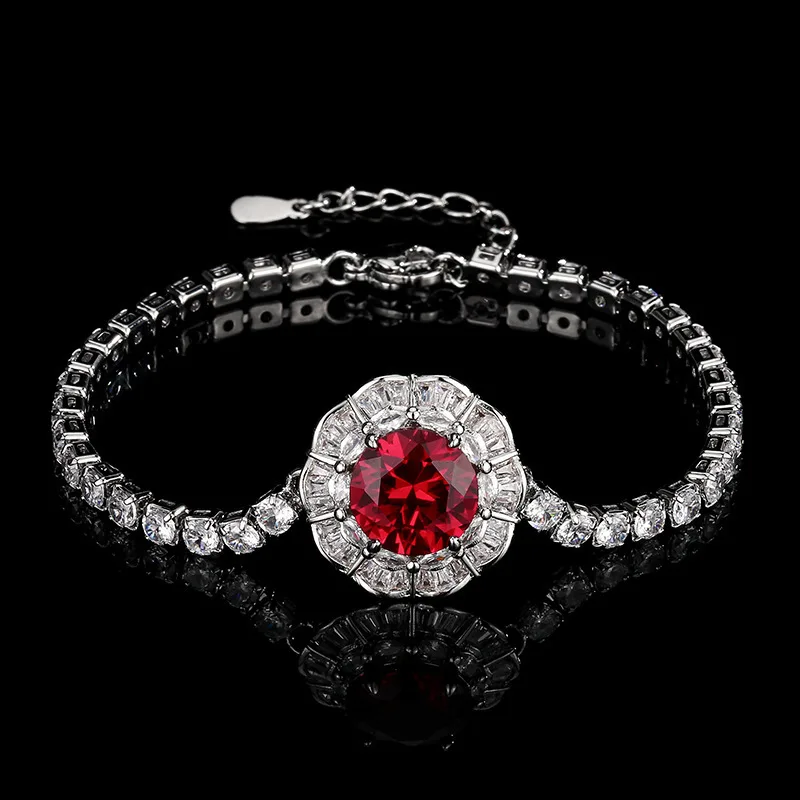 New European and American vintage red corundum bracelet with 10mm main stone
New European and American vintage red corundum bracelet with 10mm main stone
