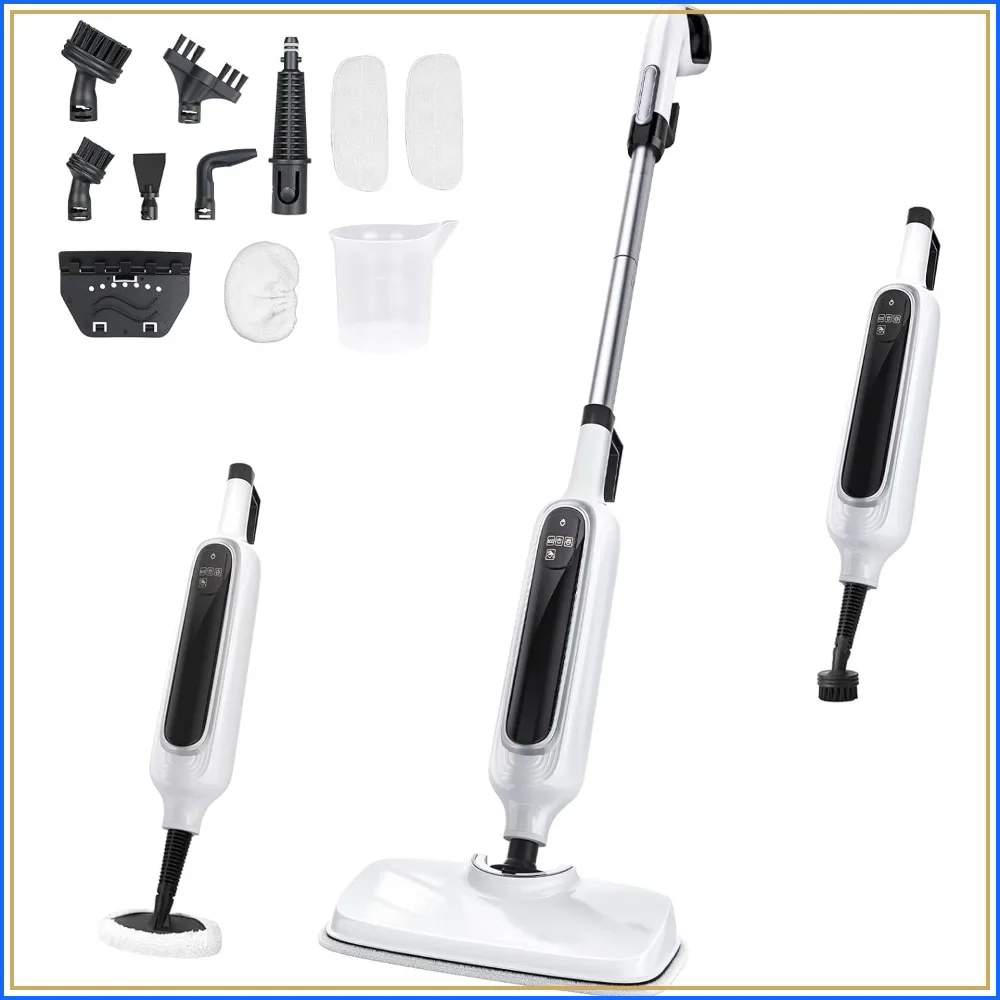 12-in-1 Steam Mop & Detachable Handheld Cleaner, 23FT Cord, 3 Modes LED Display for Floors, Windows, Sofas, Clothes, Tile Grout, Carpets, Furniture
12-in-1 Steam Mop & Detachable Handheld Cleaner, 23FT Cord, 3 Modes LED Display for Floors, Windows, Sofas, Clothes, Tile Grout, Carpets, Furniture