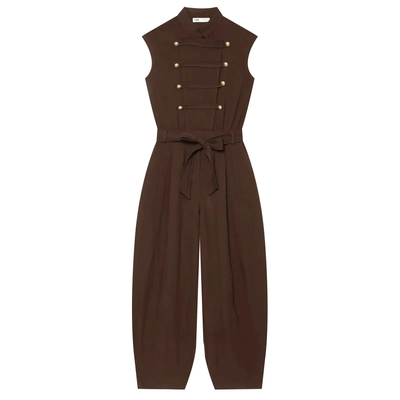 European and American 2026 new summer women's clothing temperament sleeveless stand-up collar Napoleon belt wide-leg jumpsuit
European and American 2026 new summer women's clothing temperament sleeveless stand-up collar Napoleon belt wide-leg jumpsuit