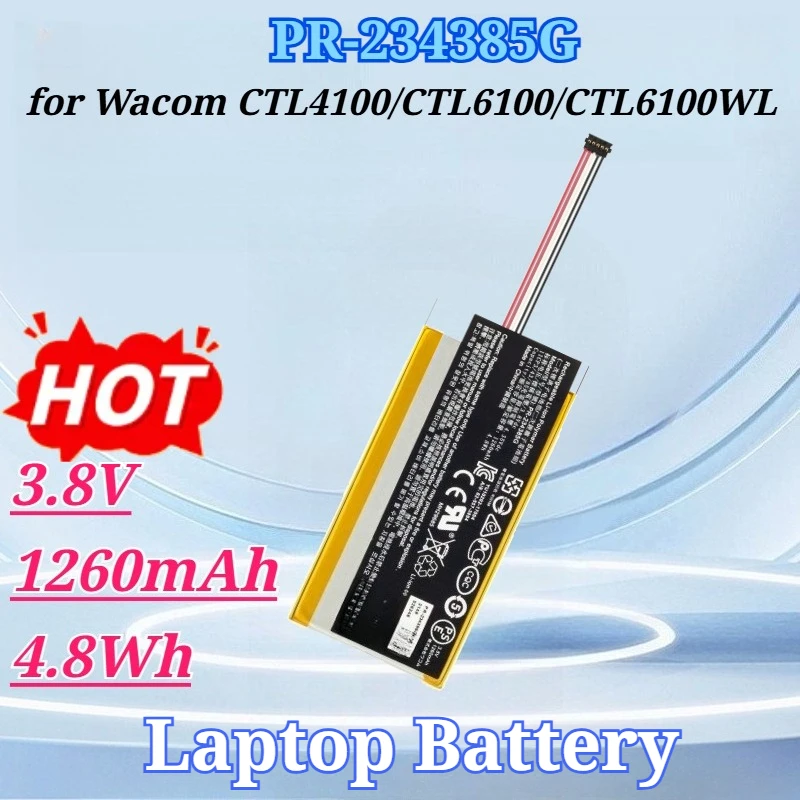 PR-234385G Battery 3.8V 1260mAh 4.8Wh for Wacom CTL4100 CTL6100 Graphics Drawing Tablet CTL6100WL Laptop Battery
PR-234385G Battery 3.8V 1260mAh 4.8Wh for Wacom CTL4100 CTL6100 Graphics Drawing Tablet CTL6100WL Laptop Battery
