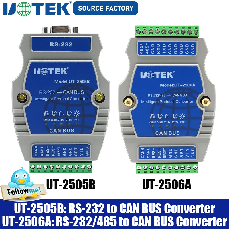 UOTEK RS-232 to CAN BUS Converter Industrial Grade RS-485 to Canbus Adapter DB9 Connector
UOTEK RS-232 to CAN BUS Converter Industrial Grade RS-485 to Canbus Adapter DB9 Connector