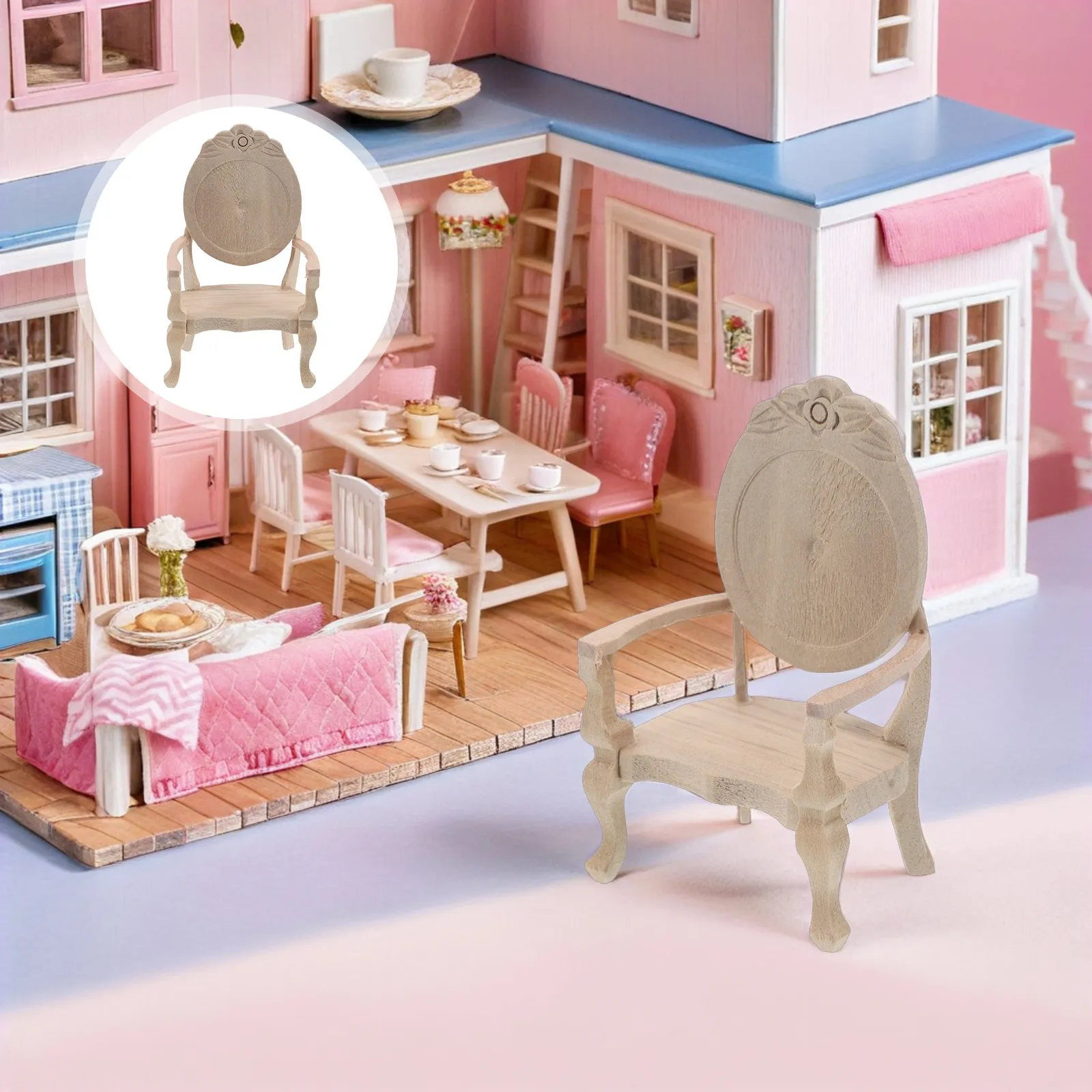 1:12 Scale Mini Retro Unfinished Wooden Armchair for Dollhouse Living Room Bedroom DIY Painting Elegant Vintage Miniature
1:12 Scale Mini Retro Unfinished Wooden Armchair for Dollhouse Living Room Bedroom DIY Painting Elegant Vintage Miniature