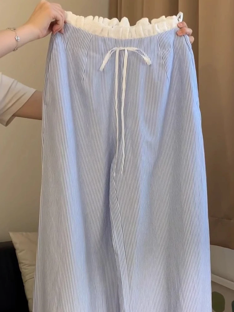 Slimming Striped Color Block Casual Pants Summer Fashionable Simple Wooden Trim Wide Leg Pants Korean Style Straight Leg
Slimming Striped Color Block Casual Pants Summer Fashionable Simple Wooden Trim Wide Leg Pants Korean Style Straight Leg