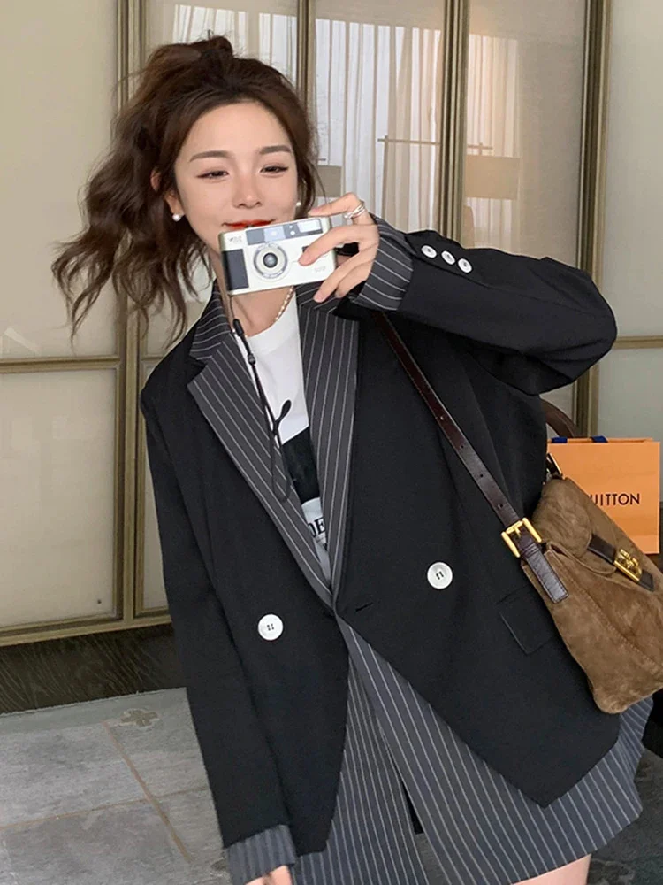 Patchwork Striped Blazer Coat For Women Single Button Long Sleeves Designer Coats Fashion 2023 Autumn New 2YA3638
Patchwork Striped Blazer Coat For Women Single Button Long Sleeves Designer Coats Fashion 2023 Autumn New 2YA3638