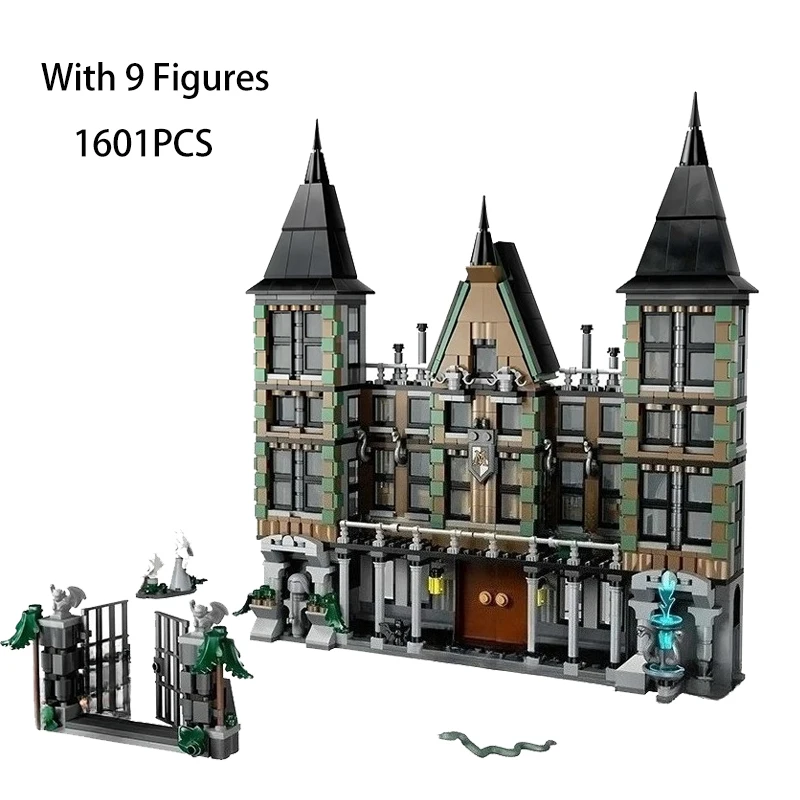 1601PCS Creative Magic Series Malfoy Manor Building Blocks With 9 Figures Construction Bricks Toys Gift For Children Kid 
1601PCS Creative Magic Series Malfoy Manor Building Blocks With 9 Figures Construction Bricks Toys Gift For Children Kid