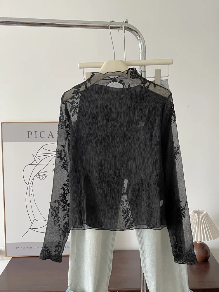 Vintage Embroidery Long Sleeve T-Shirt Women's Spring Summer Solid Color Half High Collar Loose Tops New Stylish Versatile Tees
Vintage Embroidery Long Sleeve T-Shirt Women's Spring Summer Solid Color Half High Collar Loose Tops New Stylish Versatile Tees