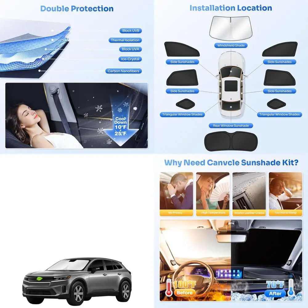 Black 8-Piece Sunshade Set for 2024-2026 Prologue: Windshield, Side & Rear Window Covers for Privacy & Cooling during Camping
Black 8-Piece Sunshade Set for 2024-2026 Prologue: Windshield, Side & Rear Window Covers for Privacy & Cooling during Camping
