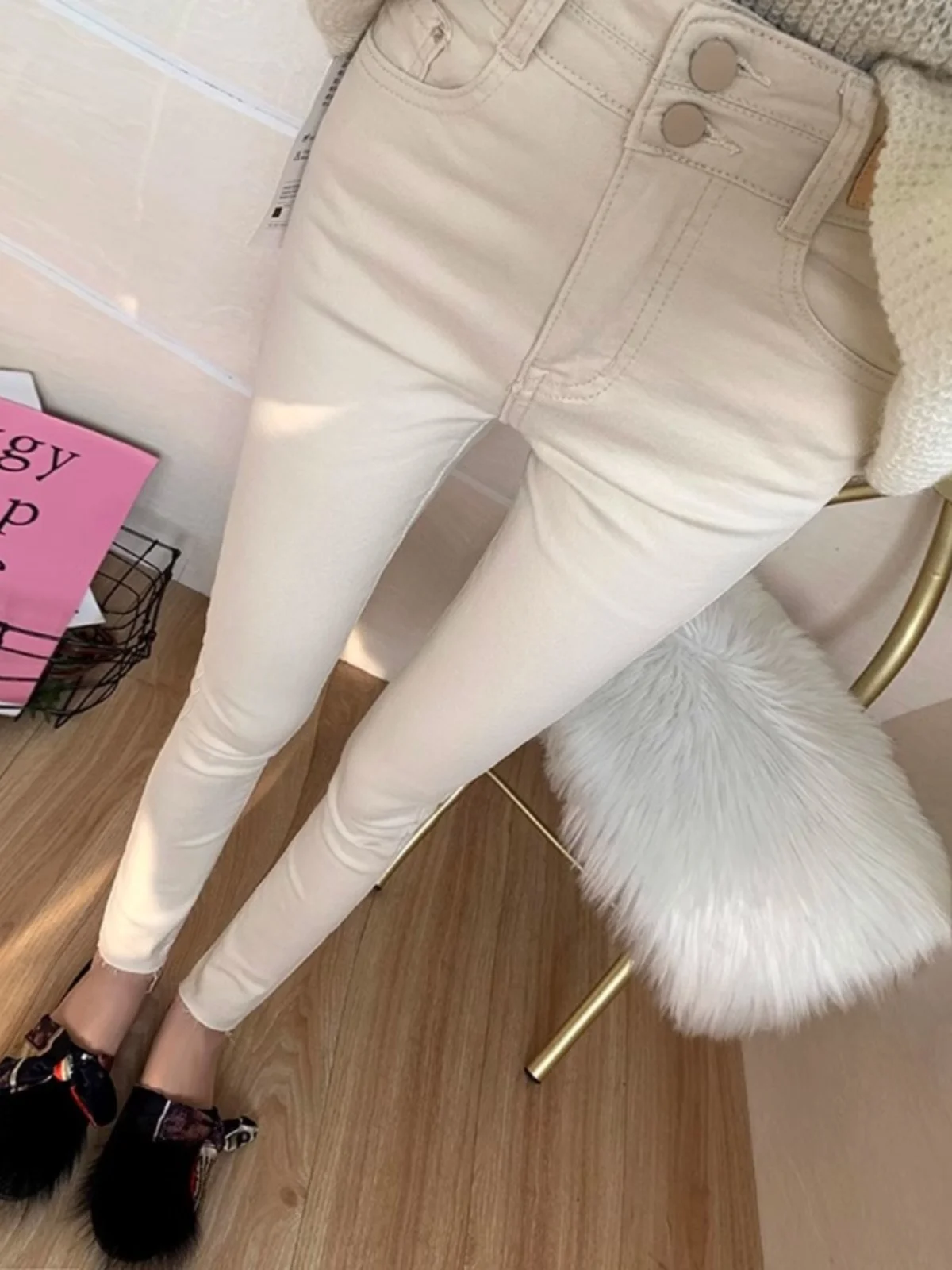 Slimming High Waist Abdomen Control Denim Jeans Women's Elastic Slim Fit Nine Point Ankle Length Pants Autumn Winter Thickened
Slimming High Waist Abdomen Control Denim Jeans Women's Elastic Slim Fit Nine Point Ankle Length Pants Autumn Winter Thickened