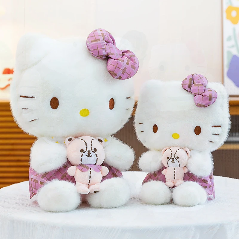 Retro Plaid Skirt KT Cat Hug Doll Plush Toy for Kids Birthday Gift Cute Hello Kitty Stuffed Animal Soft Cuddly Childrens Present
Retro Plaid Skirt KT Cat Hug Doll Plush Toy for Kids Birthday Gift Cute Hello Kitty Stuffed Animal Soft Cuddly Childrens Present