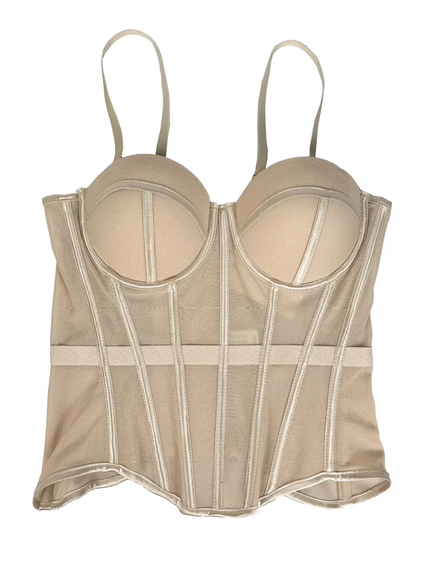 Corsé de malla transparente sexy para mujer, elegante top corto moldeador de cintura, bustier para mujer, top corto de noche para chicas, moldeador de cuerpo corto para mujer Corsé de malla transparente sexy para mujer, elegante top corto moldeador de cintura, bustier para mujer, top corto de noche para chicas, moldeador de cuerpo corto para mujer
