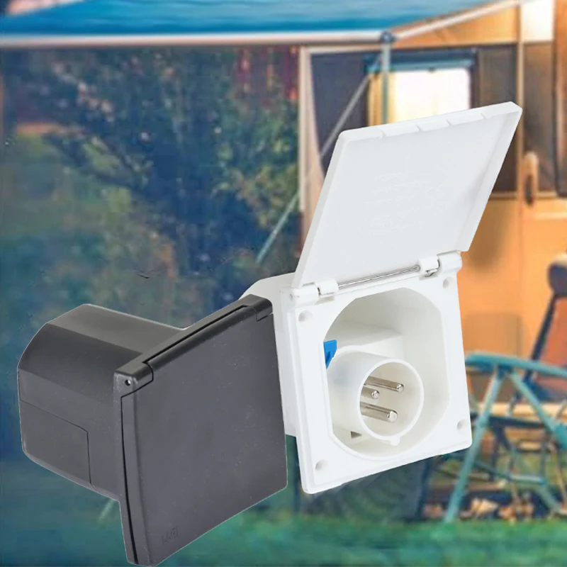 RVs Power Supply Plug 230V 16A Mains Hook Up Socket Camping Extension Plug With Hinged Lid 3 Pin Plug For Caravans Outdoor IP44
RVs Power Supply Plug 230V 16A Mains Hook Up Socket Camping Extension Plug With Hinged Lid 3 Pin Plug For Caravans Outdoor IP44