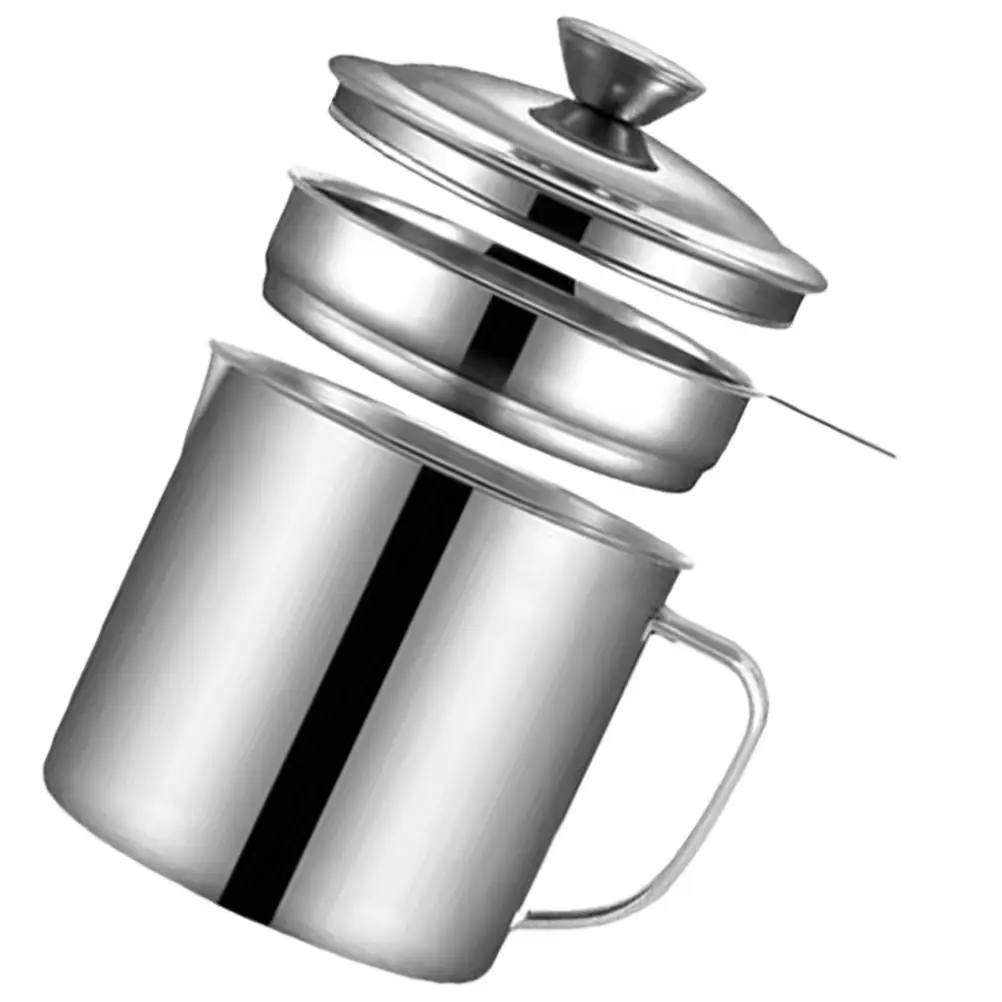 Kitchen Stainless Steel Oil Filter Pot Container and Vinegar Dispenser Silver Holder
Kitchen Stainless Steel Oil Filter Pot Container and Vinegar Dispenser Silver Holder