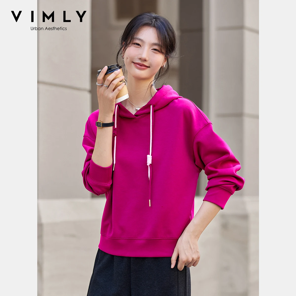 VIMLY Women's Red Hoodies Oversize Sweatshirts Casual Autumn 2025 New Long Sleeve Tops Draw String Knitted Female Sweater A2075 
VIMLY Women's Red Hoodies Oversize Sweatshirts Casual Autumn 2025 New Long Sleeve Tops Draw String Knitted Female Sweater A2075