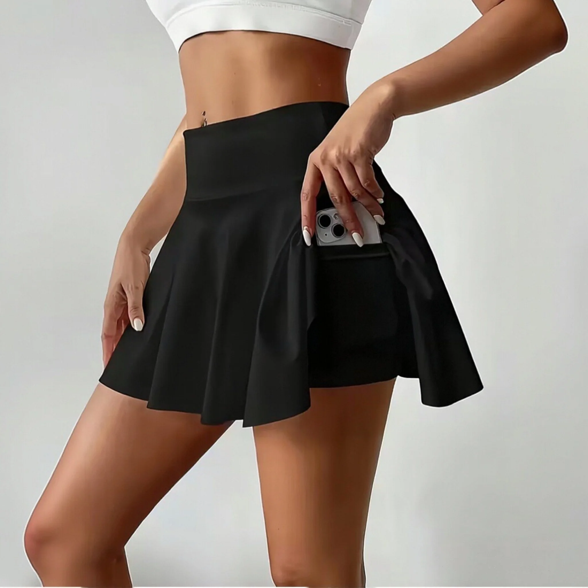 Женская спортивная мини-юбка с высокой талией, однотонная, с защитой от просвечивания, для йоги, тенниса, гольфа, пляжного спорта, с карманами
Женская спортивная мини-юбка с высокой талией, однотонная, с защитой от просвечивания, для йоги, тенниса, гольфа, пляжного спорта, с карманами