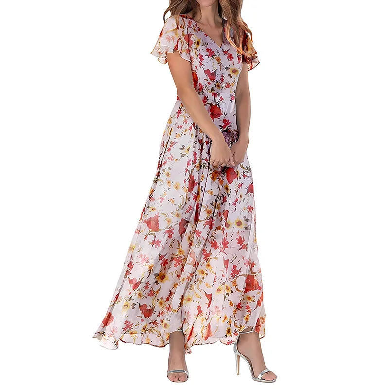 2025 New Big Swing Long Dress V-neck Short Sleeve Printed Chiffon Dress High Waist Lotus Leaf Sleeve Elegant Short Sleeve Dress
2025 New Big Swing Long Dress V-neck Short Sleeve Printed Chiffon Dress High Waist Lotus Leaf Sleeve Elegant Short Sleeve Dress