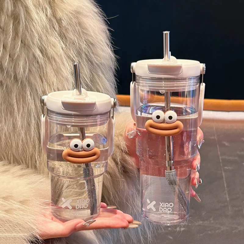 600/900ml Sport Water Bottle With Straw Handle Cute Plastic Large Cup Drinking Ice Coffee Tea Juice Gym Travel Portable Cups
600/900ml Sport Water Bottle With Straw Handle Cute Plastic Large Cup Drinking Ice Coffee Tea Juice Gym Travel Portable Cups