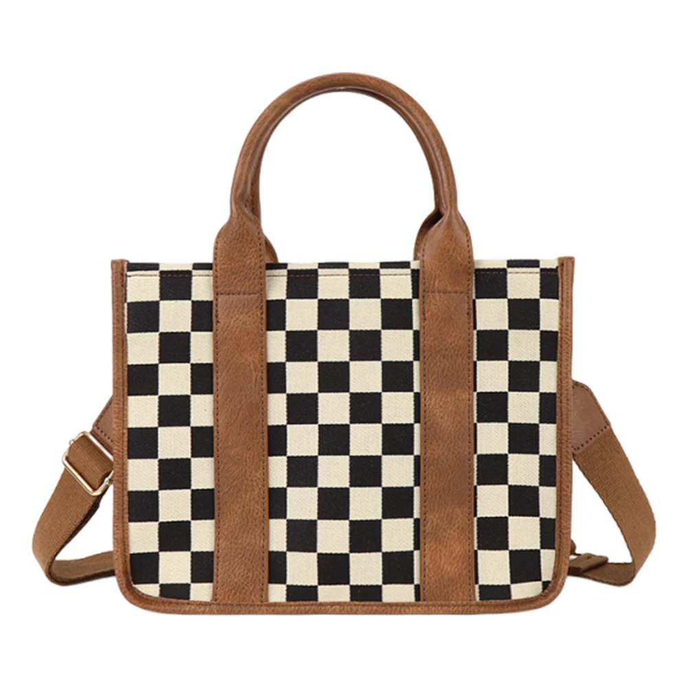 Women Canvas Checkered Tote Bag Large Capacity Daily Commuting Bag Chic Hobo Bag
Women Canvas Checkered Tote Bag Large Capacity Daily Commuting Bag Chic Hobo Bag