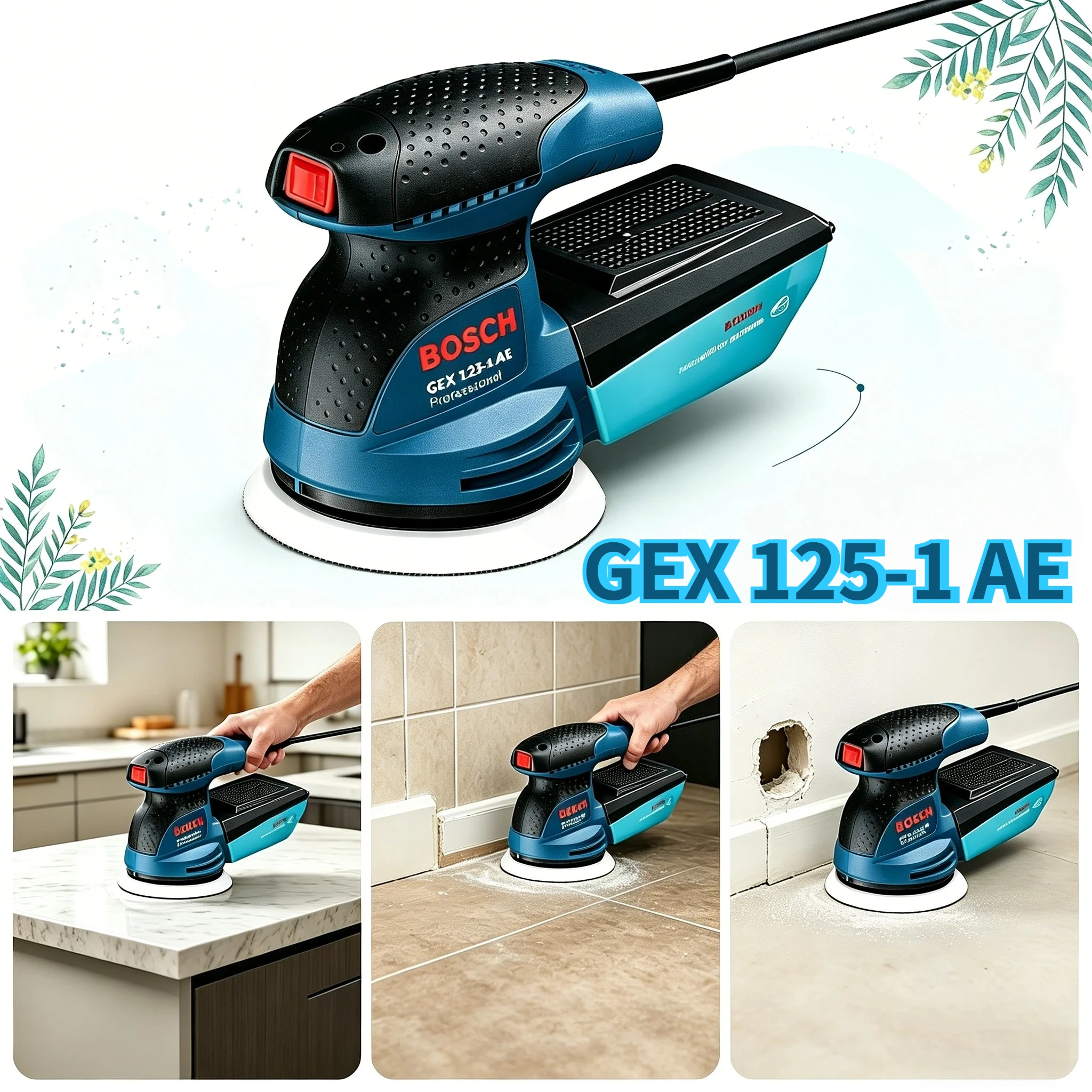 GEX 125-1 AE Bosch Professional Sander, Compact & Lightweight, Ideal for Furniture Refinishing & Precision Edge Sanding
GEX 125-1 AE Bosch Professional Sander, Compact & Lightweight, Ideal for Furniture Refinishing & Precision Edge Sanding