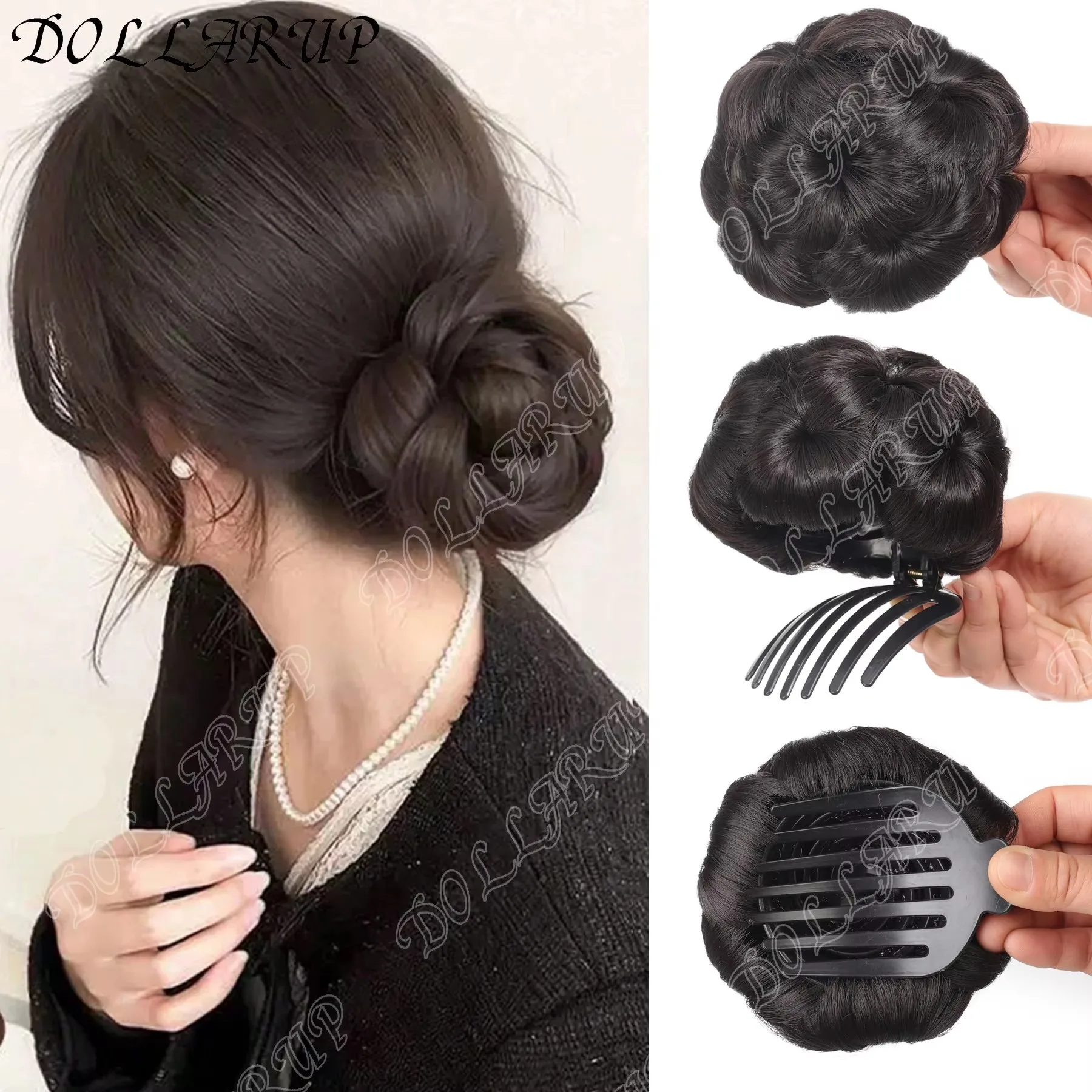 JKL Synthetic High Temperature Fiber Chignon Nine Flowers Hair Women Curly Chignon Hair Bun Donut Clip In Hairpiece
JKL Synthetic High Temperature Fiber Chignon Nine Flowers Hair Women Curly Chignon Hair Bun Donut Clip In Hairpiece