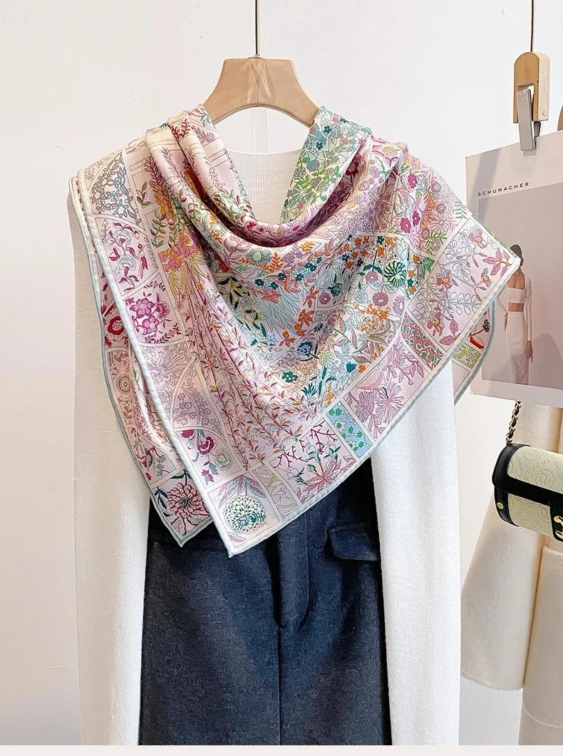 2026 Wool Silk Bohemian Luxury Scarf for Women Autumn Winter 70% Wool 30% Silk Pink Floral Square Scarf Elegant Womens Shawl
2026 Wool Silk Bohemian Luxury Scarf for Women Autumn Winter 70% Wool 30% Silk Pink Floral Square Scarf Elegant Womens Shawl