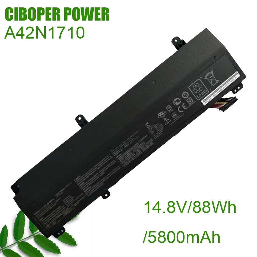 CP Original Laptop Battery A42N1710 14.8V/88Wh/6000mAh For ROG Strix GL702VI GL702VI-1A Series 0B110-00490000 A42LM5H
CP Original Laptop Battery A42N1710 14.8V/88Wh/6000mAh For ROG Strix GL702VI GL702VI-1A Series 0B110-00490000 A42LM5H