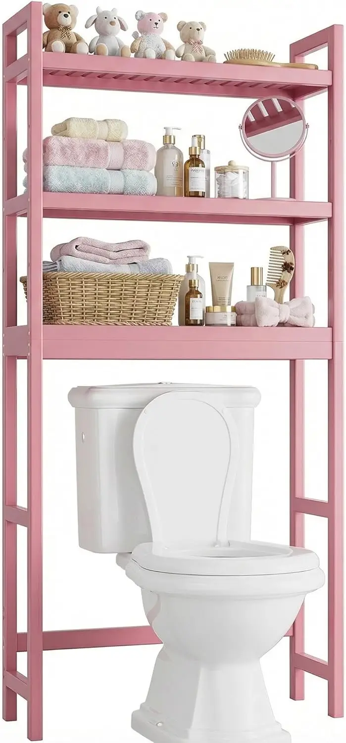 Bathroom Storage Shelf, Bamboo Over-The-Toilet Organizer Rack, Freestanding Toilet Space Saver with 3-Tier Adjustable Shelves
Bathroom Storage Shelf, Bamboo Over-The-Toilet Organizer Rack, Freestanding Toilet Space Saver with 3-Tier Adjustable Shelves