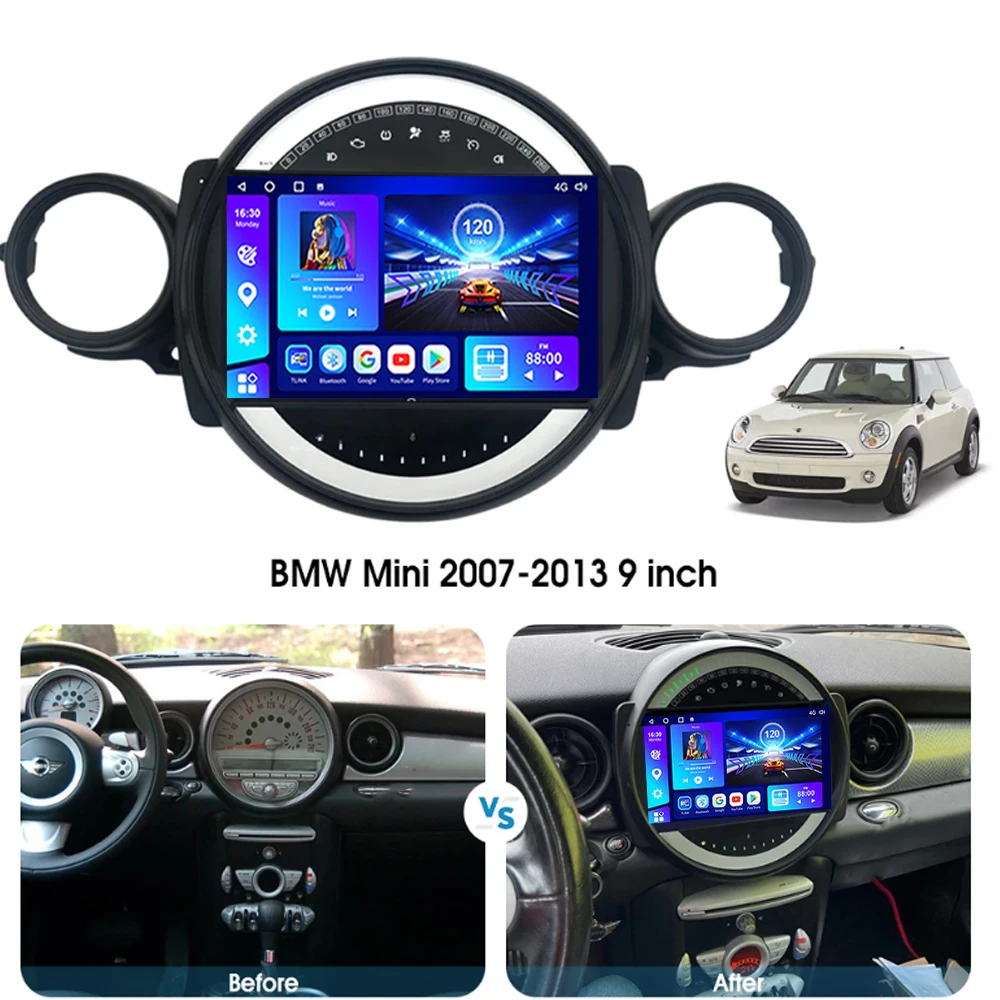 Автомагнитола на Android для BMW Mini Cooper R56 R60 2007-2014 Carplay, GPS-навигация, головное устройство, видеоплеер, магнитофон
Автомагнитола на Android для BMW Mini Cooper R56 R60 2007-2014 Carplay, GPS-навигация, головное устройство, видеоплеер, магнитофон