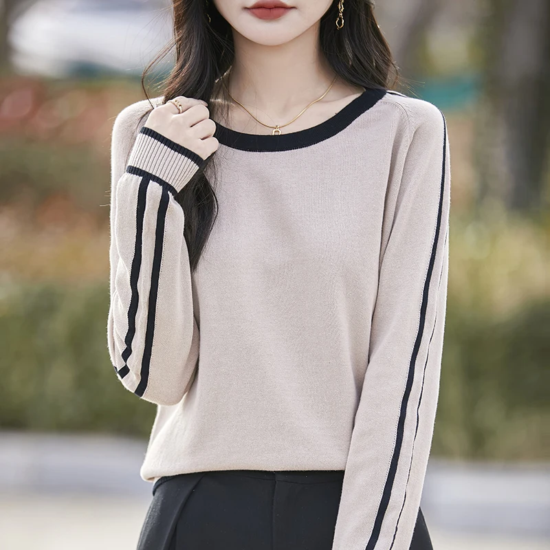 Spring Autumn Hot Sale Knitted Cotton Sweater Women Long Sleeve Tops Striped Female Fashion Loose Basics Patchwork Soft Pullover
Spring Autumn Hot Sale Knitted Cotton Sweater Women Long Sleeve Tops Striped Female Fashion Loose Basics Patchwork Soft Pullover