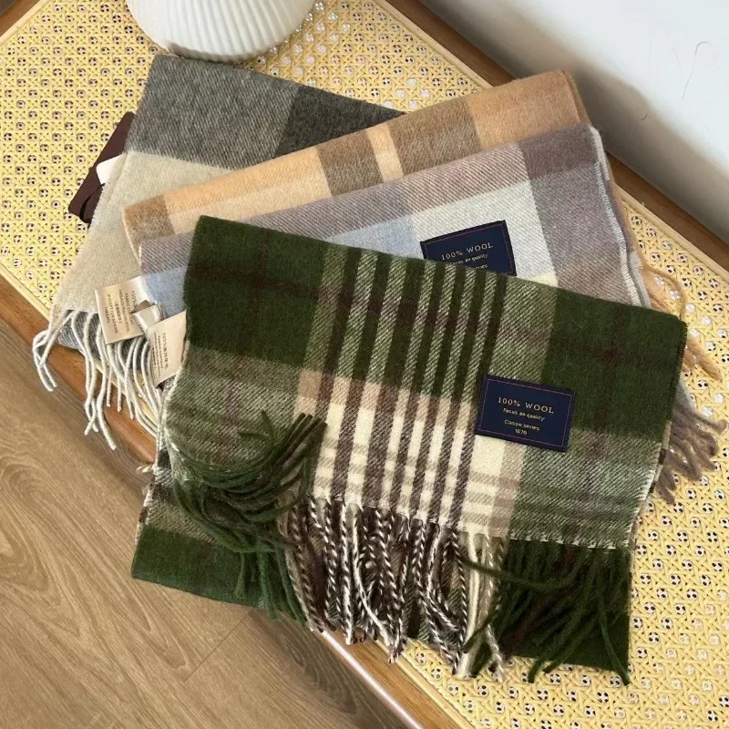 Men Scarf 100% Wool Plaid Warm Soft Muffler Female Winter Autumn Couple Cashmere Windproof Stripe Tassel Shawl Male Thick Scarf
Men Scarf 100% Wool Plaid Warm Soft Muffler Female Winter Autumn Couple Cashmere Windproof Stripe Tassel Shawl Male Thick Scarf