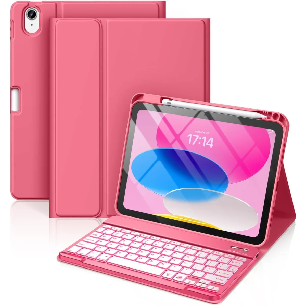 Чехол для iPad Generation с клавиатурой — 7-цветная беспроводная съемная клавиатура-футляр с подсветкой и держателем для карандашей для iPad 11 дюймов
Чехол для iPad Generation с клавиатурой — 7-цветная беспроводная съемная клавиатура-футляр с подсветкой и держателем для карандашей для iPad 11 дюймов