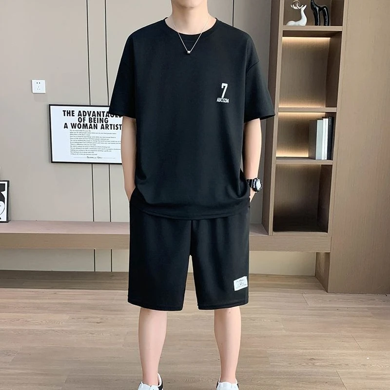 Men's Casual Two Piece Set Summer Short Sleeve T-shirt and Shorts Tracksuit Fashion Streetwear Outfit Gym Sportswear
Men's Casual Two Piece Set Summer Short Sleeve T-shirt and Shorts Tracksuit Fashion Streetwear Outfit Gym Sportswear