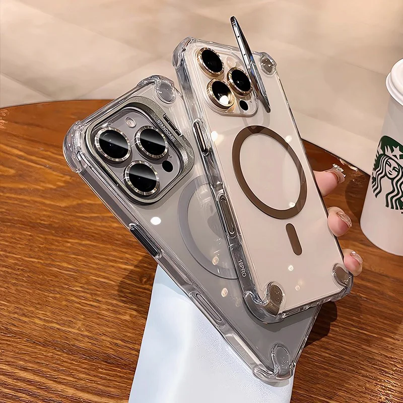Luxury Magnetic Shockproof Case For iPhone 16 15 14 13 12 Pro Max 15 16 Plus For MagSafe With Glass Lens Protector Stand Cover
Luxury Magnetic Shockproof Case For iPhone 16 15 14 13 12 Pro Max 15 16 Plus For MagSafe With Glass Lens Protector Stand Cover